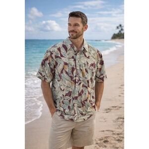 Cooke Street Honolulu Hawaiian Shirt Mens M Tropical Button Up